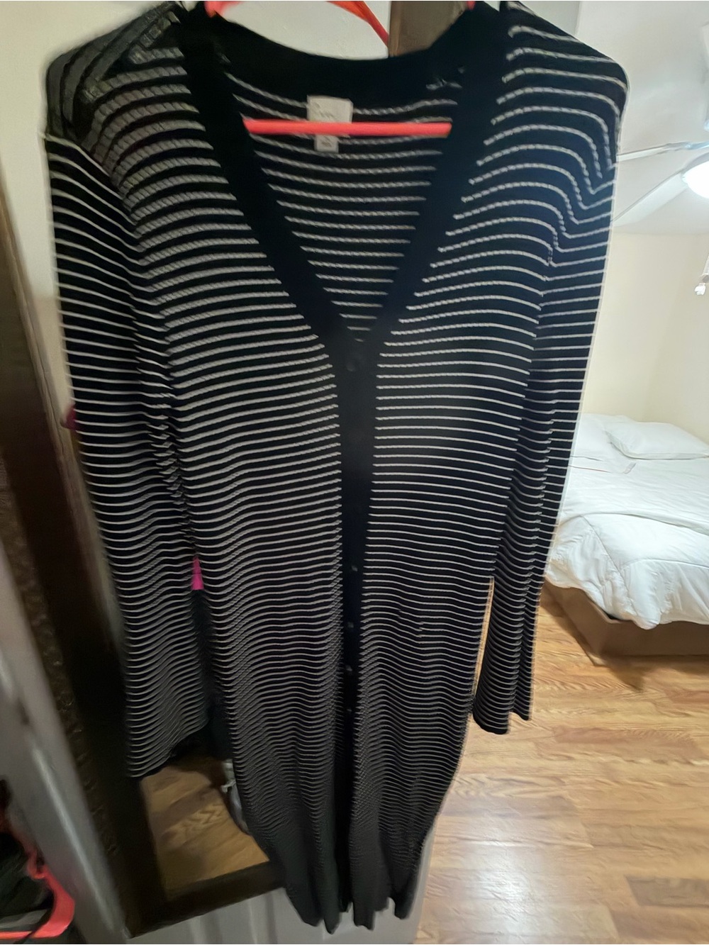 A New Day Striped Long Sleeve Midi Dress